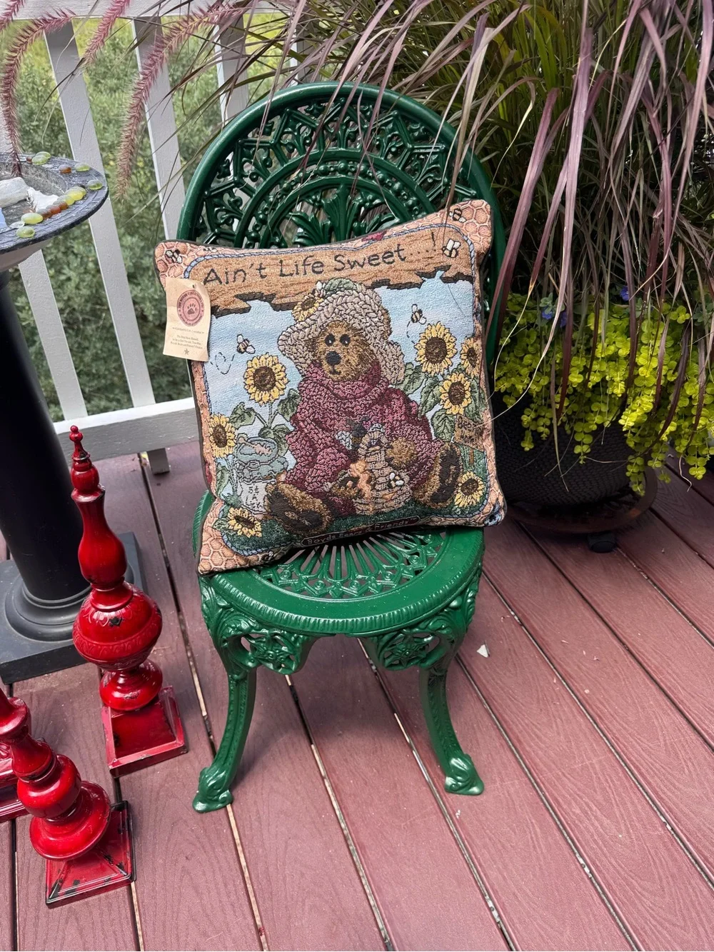 Boyds Bear Tapestry Pillow